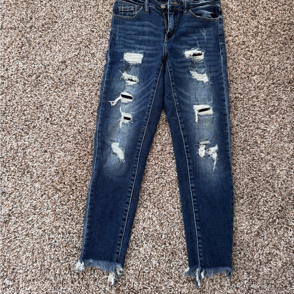 KanCan Dark Blue Distressed Skinny Jeans